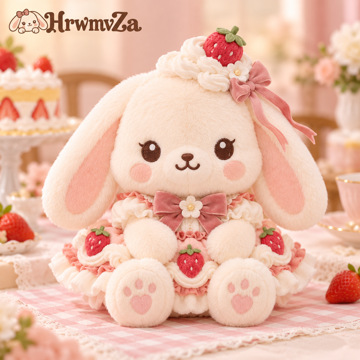 HrwmvZa™ Strawberry Shortcake Bunny Plush