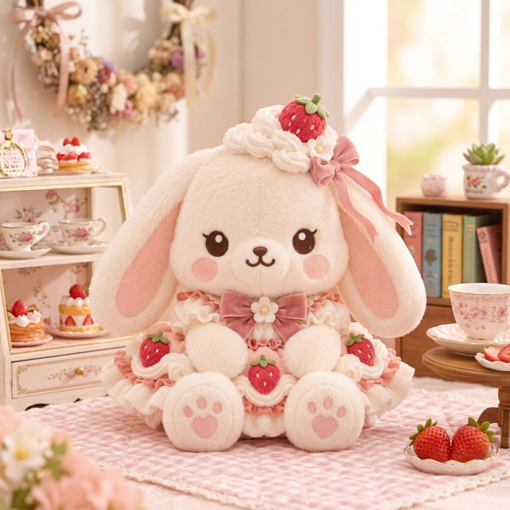 HrwmvZa™ Strawberry Shortcake Bunny Plush