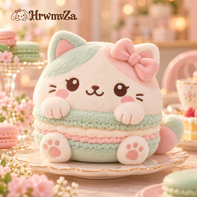 HrwmvZa™ Pastel Macaron Kitten Plush