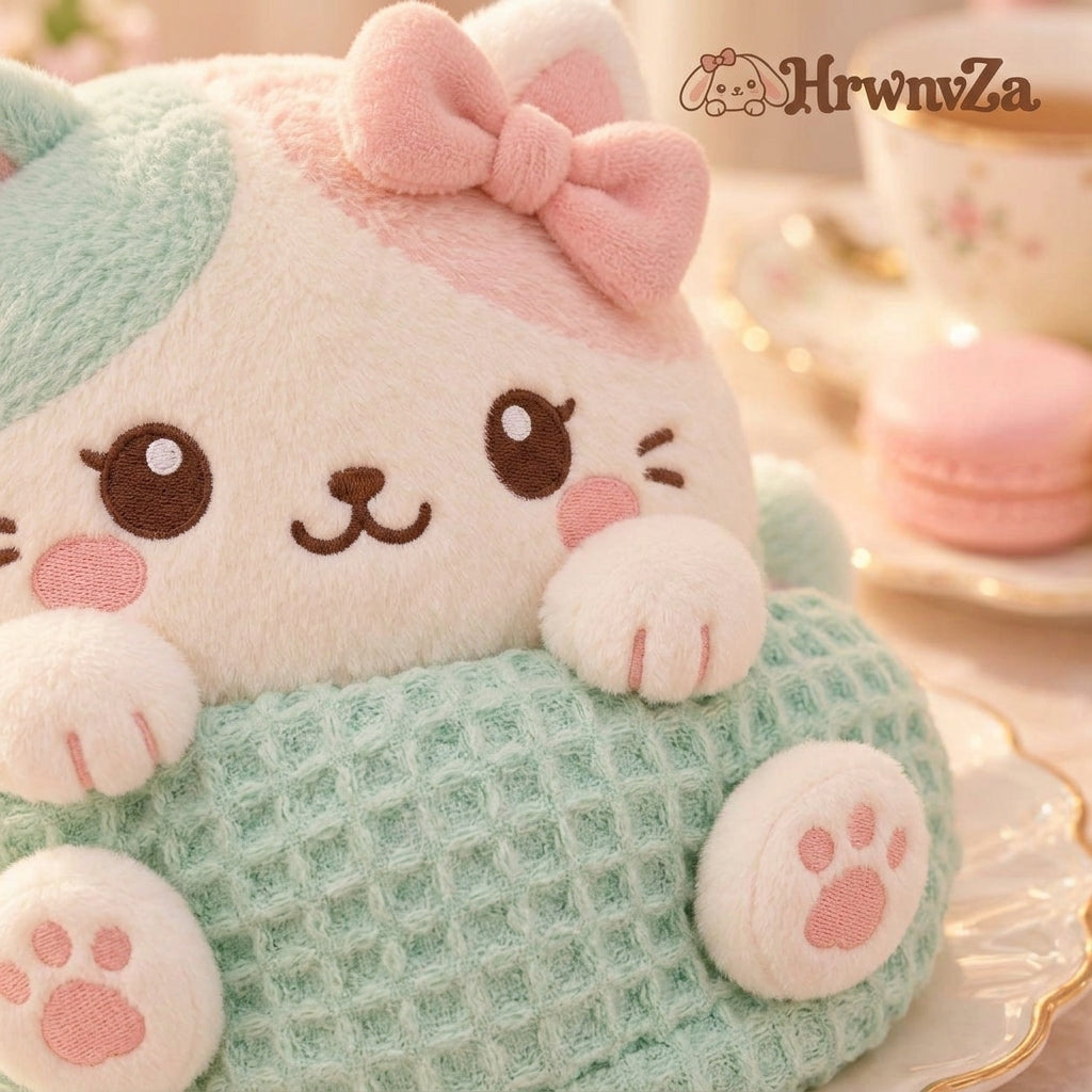 HrwmvZa™ Pastel Macaron Kitten Plush