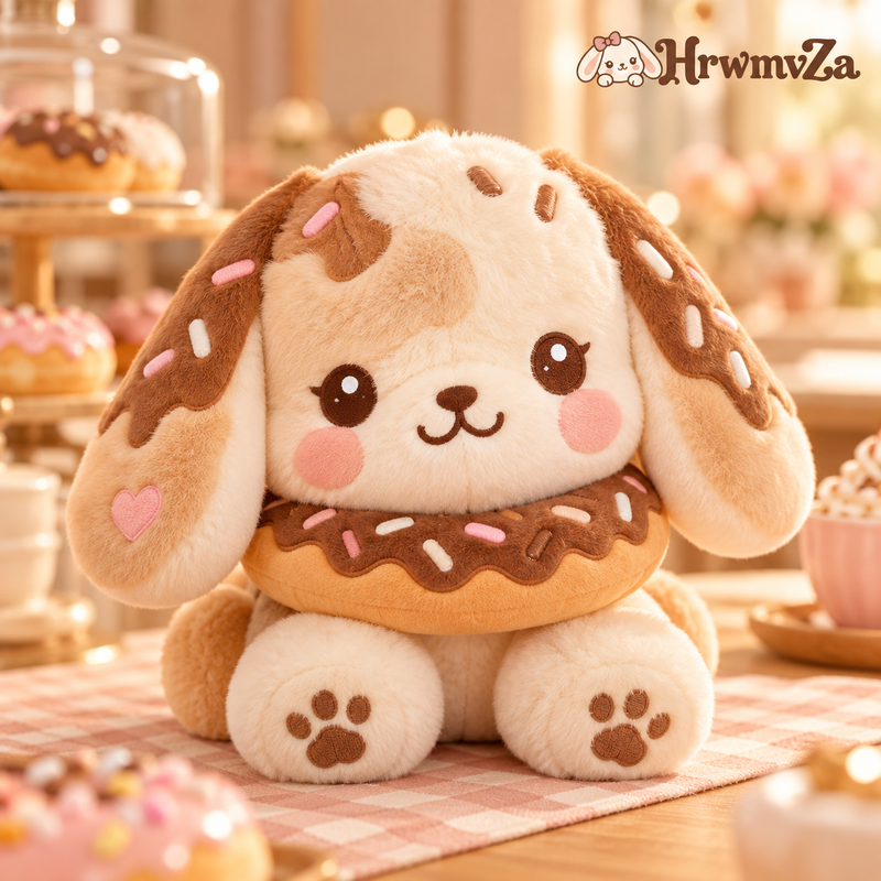 HrwmvZa™ Chocolate Sprinkle Donut Puppy Plush