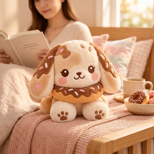 HrwmvZa™ Chocolate Sprinkle Donut Puppy Plush