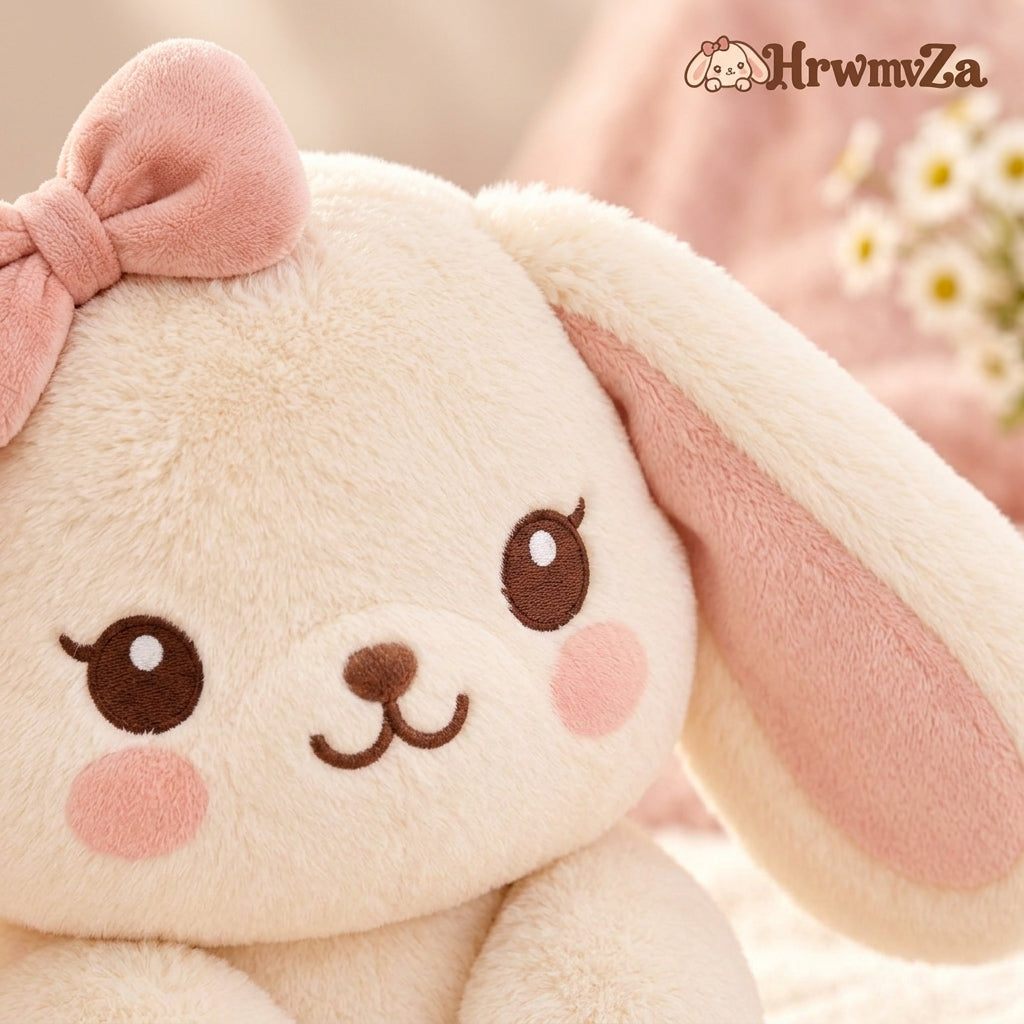 HrwmvZa™ Blush Bow Floppy Bunny Plush