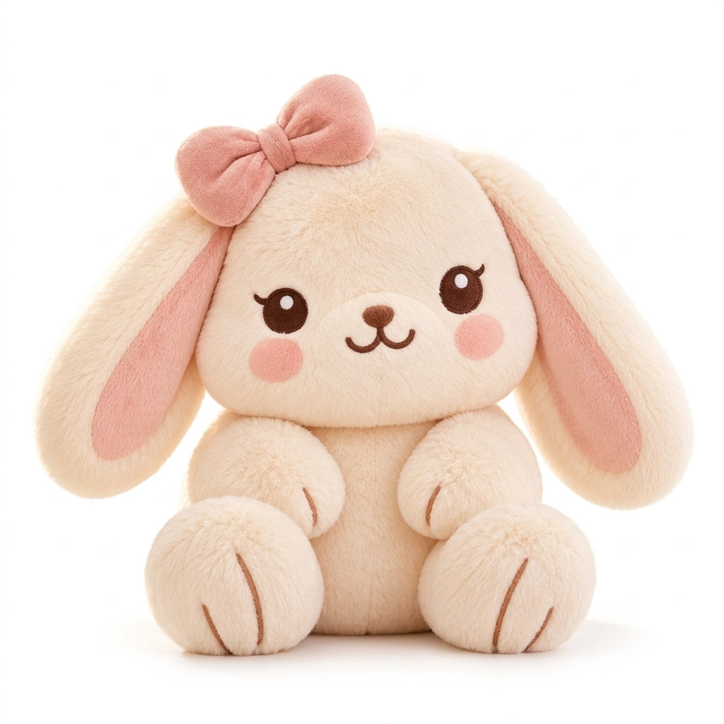 HrwmvZa™ Blush Bow Floppy Bunny Plush