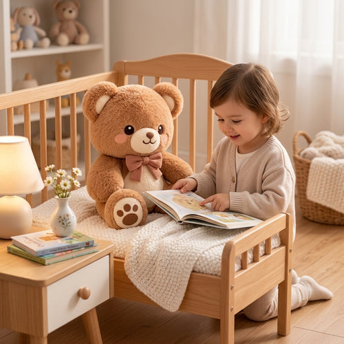 HrwmvZa™ Caramel Bow Teddy Bear Plush