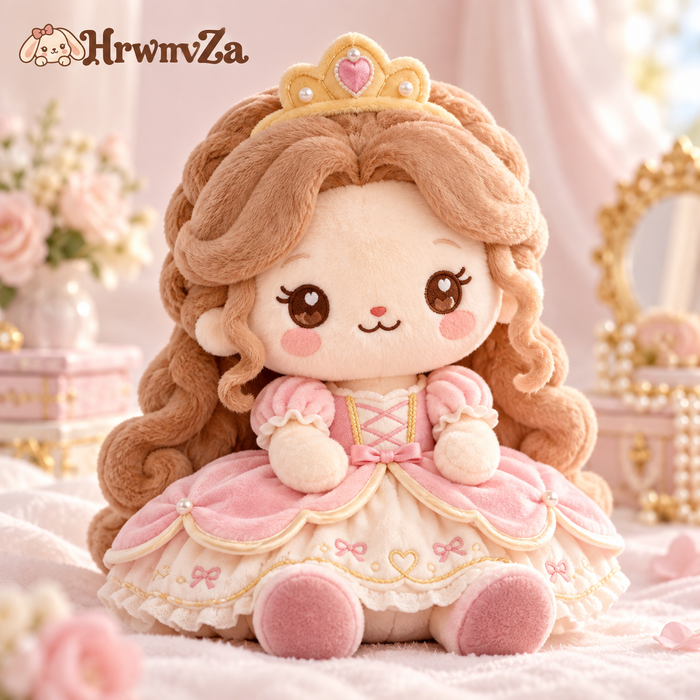 HrwmvZa™ Rose Tiara Princess Plush Doll