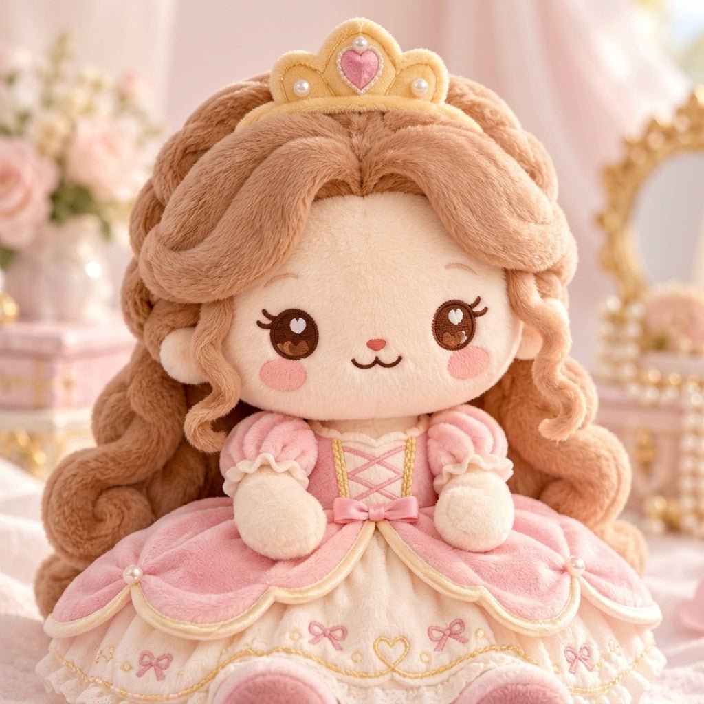 HrwmvZa™ Rose Tiara Princess Plush Doll