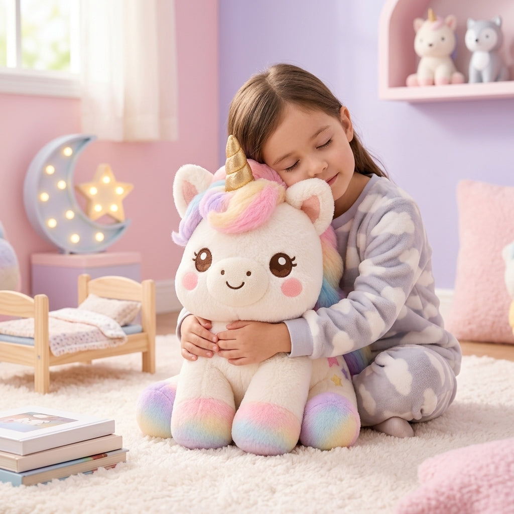HrwmvZa™ Pastel Rainbow Unicorn Plush