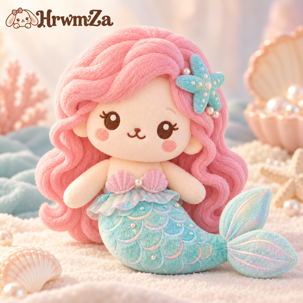 HrwmvZa™ Pearl Lagoon Mermaid Plush Doll