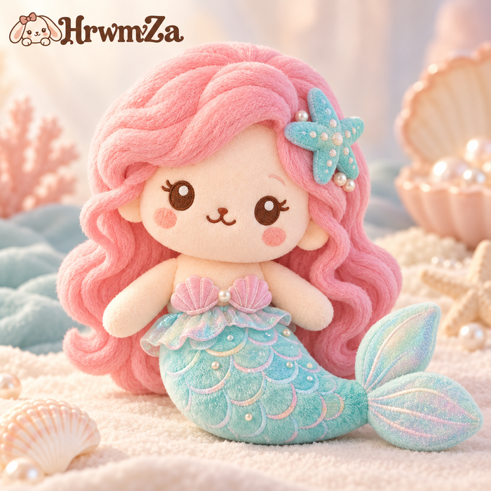 HrwmvZa™ Pearl Lagoon Mermaid Plush Doll