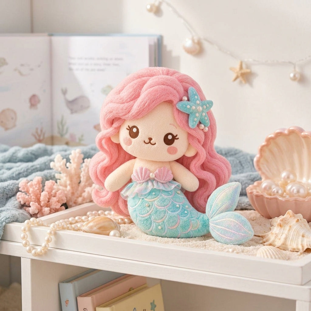 HrwmvZa™ Pearl Lagoon Mermaid Plush Doll