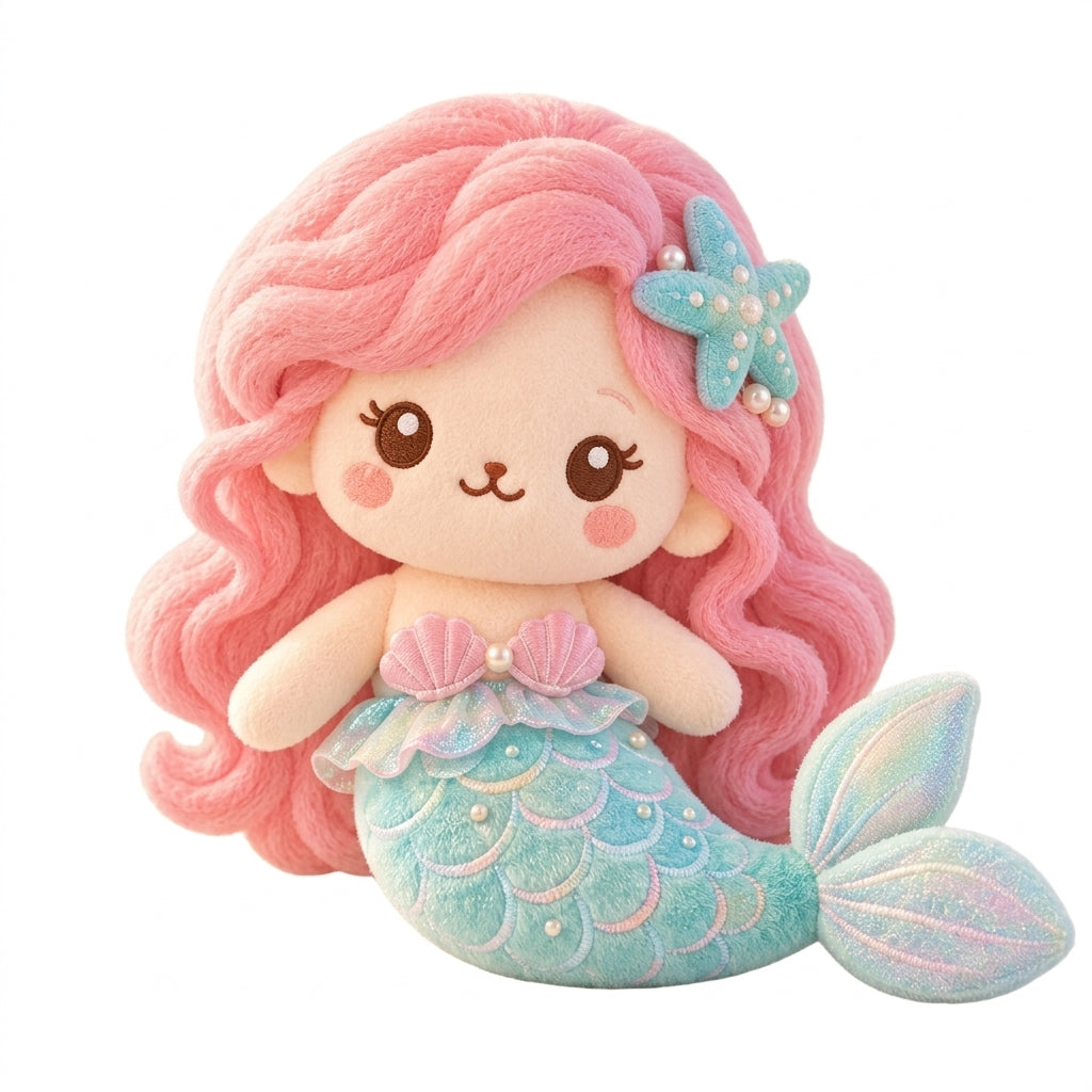 HrwmvZa™ Pearl Lagoon Mermaid Plush Doll